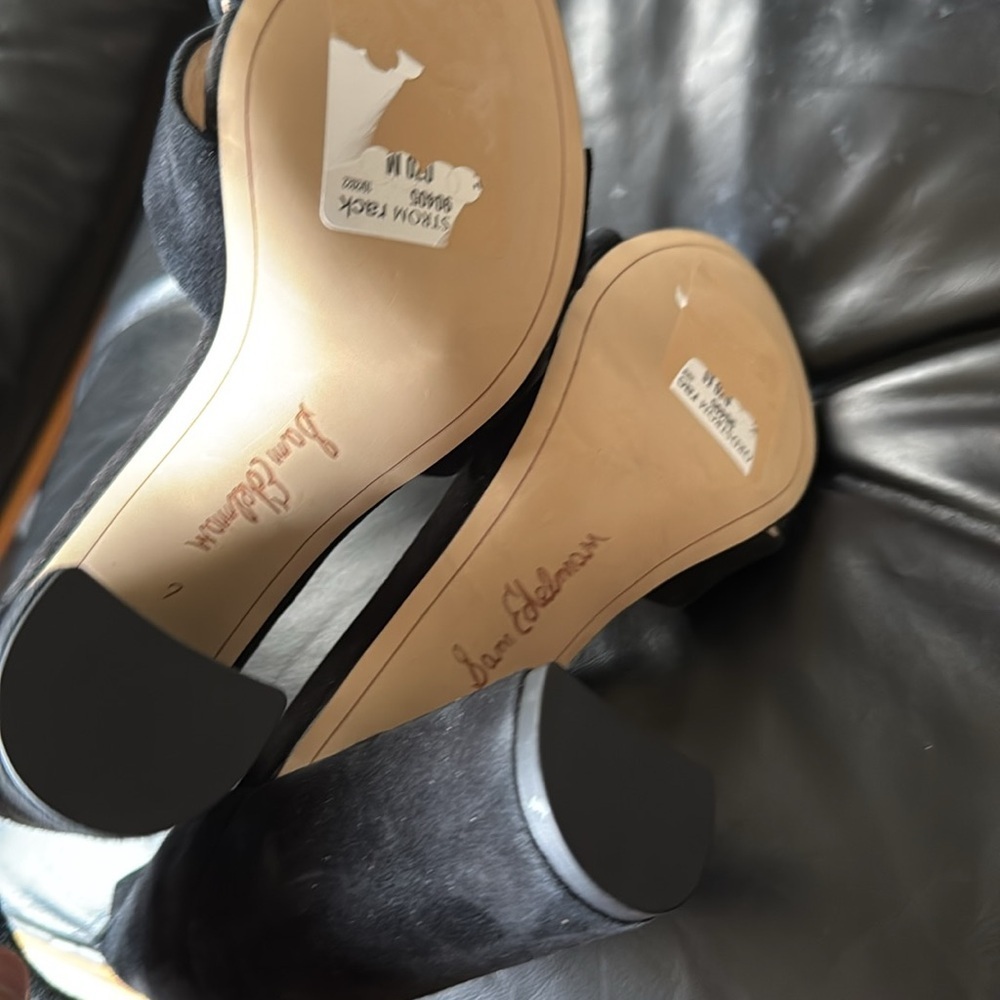 Sam Edelman Yancy - Black Suede Block Heel - Multiple Sizes - Picture 14 of 14